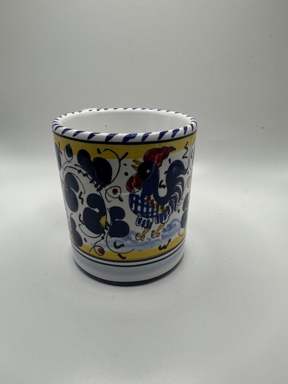 Fima Deruta Italian ceramic coffee cup with a chicken image